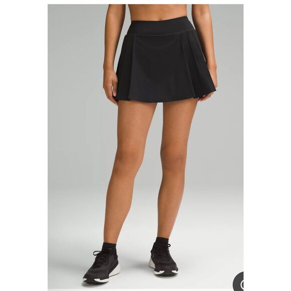 Lululemon side pleat high rise tennis skirt black 4 - Picture 1 of 11
